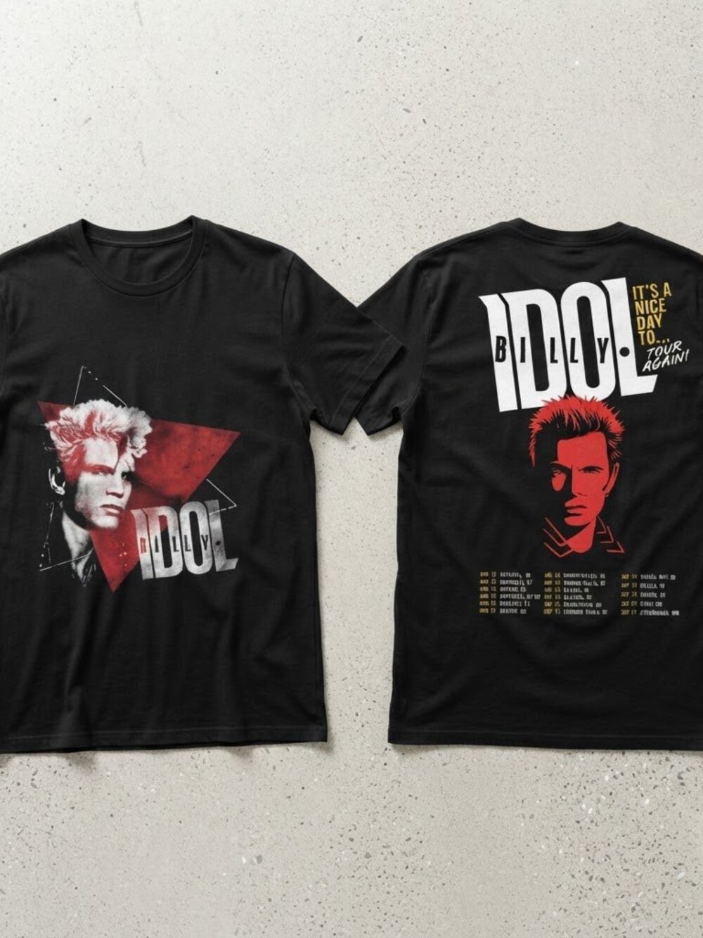 Billy Idol It's a Nice Day to Tour Again 2026 Black T-Shirt Unisex S-4XL